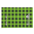 UFO Green Tartan Pattern Print Placemat