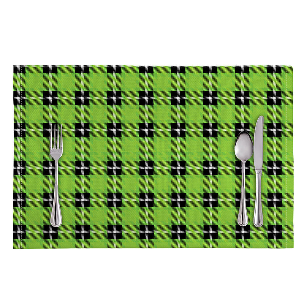 UFO Green Tartan Pattern Print Placemat