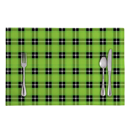 UFO Green Tartan Pattern Print Placemat