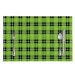 UFO Green Tartan Pattern Print Placemat