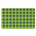 UFO Green Tartan Pattern Print Polyester Doormat