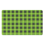 UFO Green Tartan Pattern Print Polyester Doormat