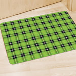 UFO Green Tartan Pattern Print Polyester Doormat