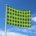 UFO Green Tartan Pattern Print Polyester Flag