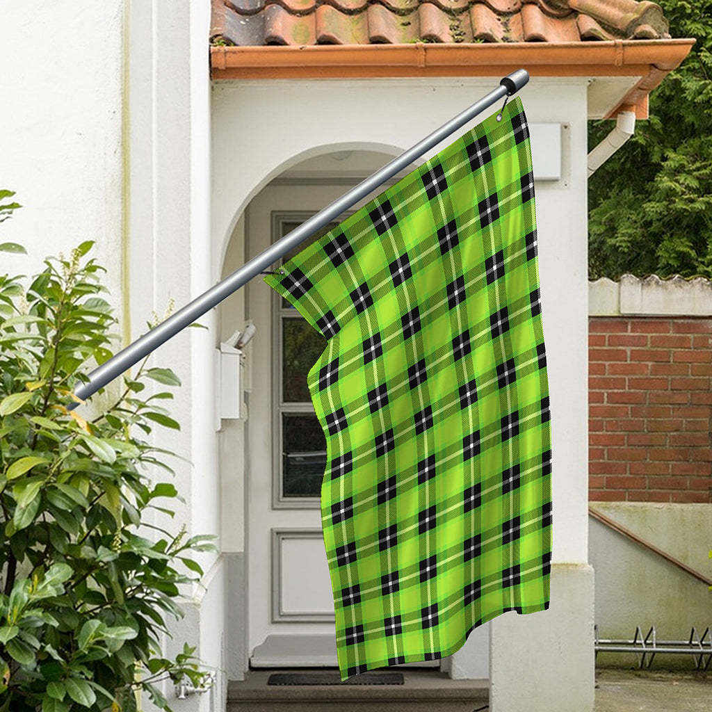 UFO Green Tartan Pattern Print Polyester Flag