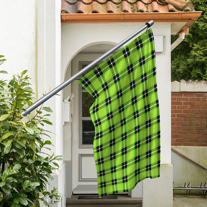 UFO Green Tartan Pattern Print Polyester Flag
