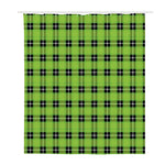 UFO Green Tartan Pattern Print Polyester Shower Curtain