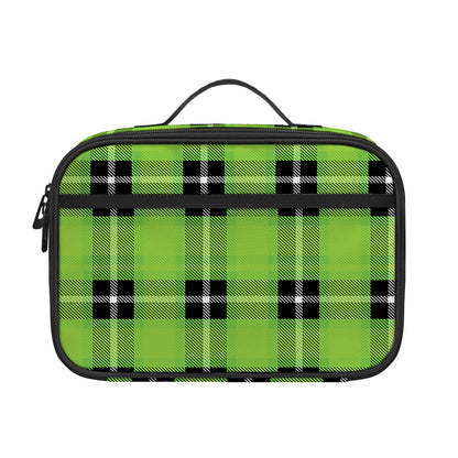 UFO Green Tartan Pattern Print Portable Lunch Bag