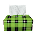 UFO Green Tartan Pattern Print Rectangle Tissue Box Cover