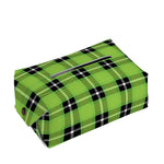 UFO Green Tartan Pattern Print Rectangle Tissue Box Cover