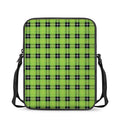 UFO Green Tartan Pattern Print Rectangular Crossbody Bag