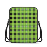 UFO Green Tartan Pattern Print Rectangular Crossbody Bag