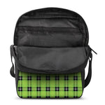 UFO Green Tartan Pattern Print Rectangular Crossbody Bag