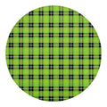 UFO Green Tartan Pattern Print Round Blanket