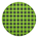 UFO Green Tartan Pattern Print Round Blanket
