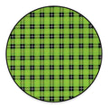 UFO Green Tartan Pattern Print Round Floor Mat