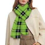UFO Green Tartan Pattern Print Scarf