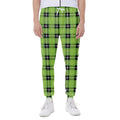 UFO Green Tartan Pattern Print Joggers