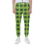 UFO Green Tartan Pattern Print Scuba Joggers