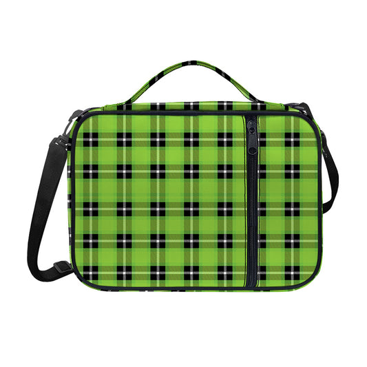 UFO Green Tartan Pattern Print Shoulder Strap Bible Bag