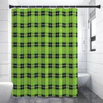 UFO Green Tartan Pattern Print Shower Curtain
