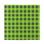 UFO Green Tartan Pattern Print Silk Bandana