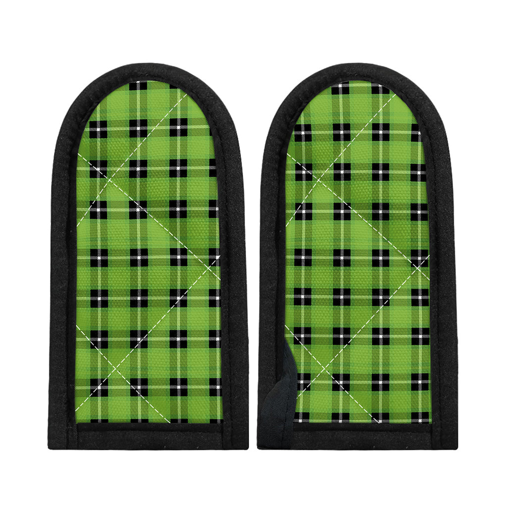 UFO Green Tartan Pattern Print Skillet Handle Cover