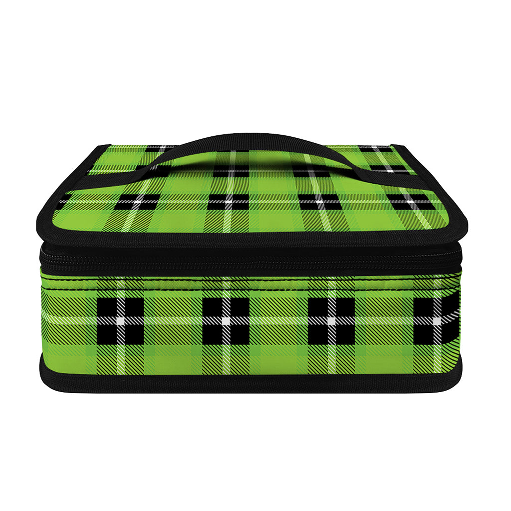 UFO Green Tartan Pattern Print Small Lunch Bag