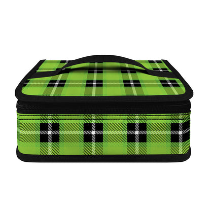 UFO Green Tartan Pattern Print Small Lunch Bag