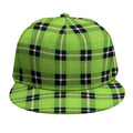 UFO Green Tartan Pattern Print Snapback Cap