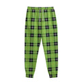 UFO Green Tartan Pattern Print Sweatpants