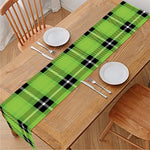 UFO Green Tartan Pattern Print Table Runner