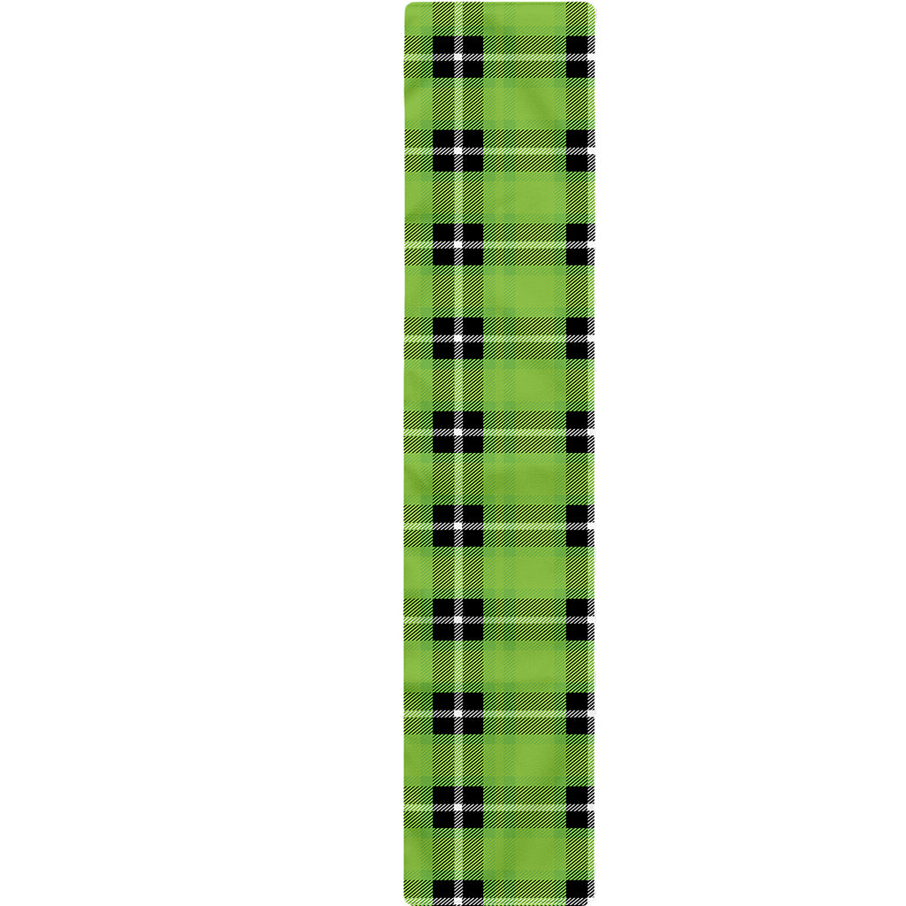 UFO Green Tartan Pattern Print Table Runner