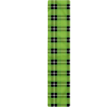 UFO Green Tartan Pattern Print Table Runner
