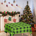 UFO Green Tartan Pattern Print Tablecloth