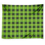 UFO Green Tartan Pattern Print Tapestry