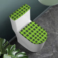 UFO Green Tartan Pattern Print Toilet Lid And Tank Cover Set