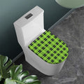 UFO Green Tartan Pattern Print Toilet Lid Cover