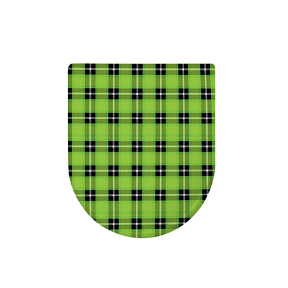 UFO Green Tartan Pattern Print Toilet Lid Cover