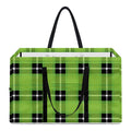 UFO Green Tartan Pattern Print Utility Tote Bag