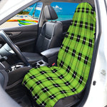 UFO Green Tartan Pattern Print Waterproof Car Seat Cover