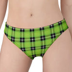 UFO Green Tartan Pattern Print Women's Panties