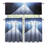 UFO Pyramid Print 3 Piece Kitchen Curtains