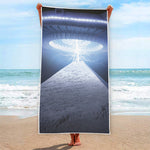 UFO Pyramid Print Beach Towel