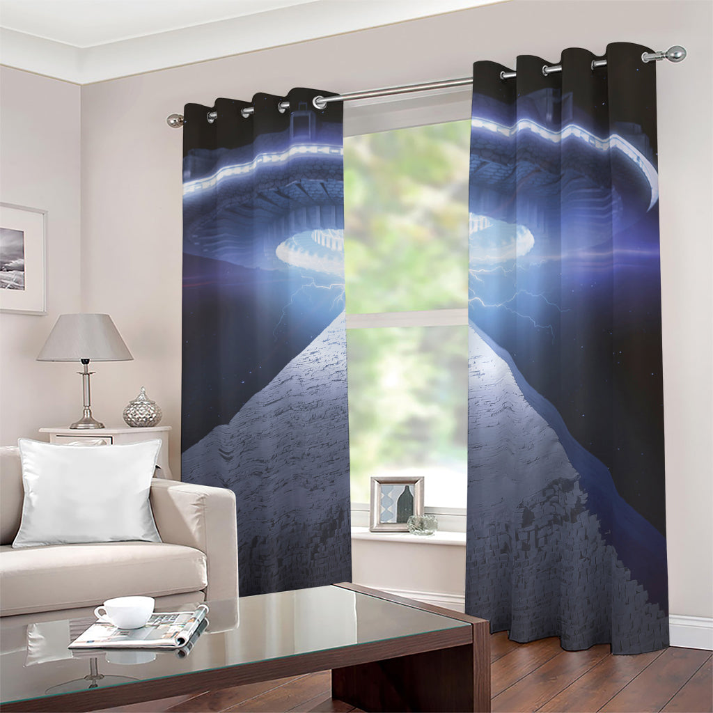 UFO Pyramid Print Blackout Grommet Curtains