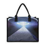 UFO Pyramid Print Canvas Tote Bag