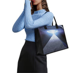 UFO Pyramid Print Canvas Tote Bag