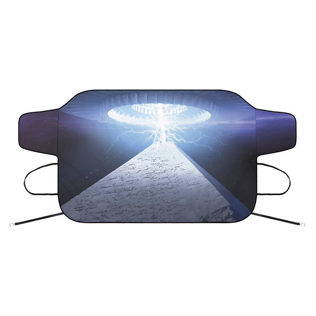 UFO Pyramid Print Car Windshield Snow Cover