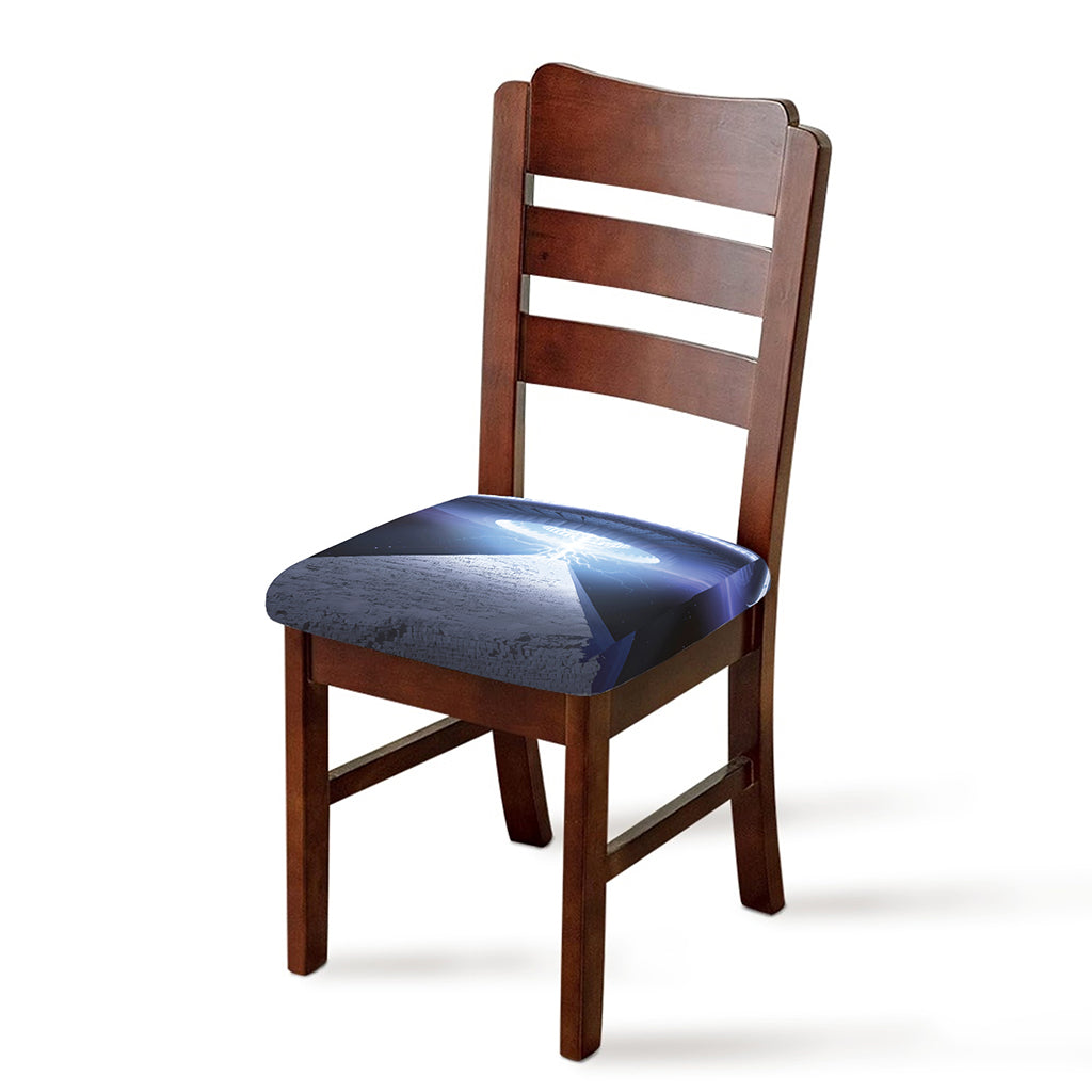 UFO Pyramid Print Chair Cushion Cover