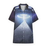 UFO Pyramid Print Cotton Hawaiian Shirt